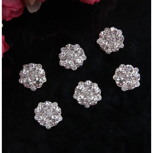 10pcs/lot Metal Alloy Crystal Rhinestone Flower Shape Button DIY Fashion Handmade Materials Accessories Children Headband