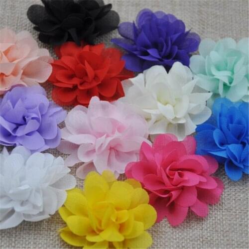 12PCS Large Organza Ribbon Bows Flowers 60MM Appliques Wedding B254