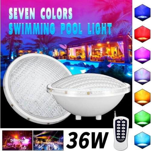 36W LED RGB Multi-Color Underwater Swimming Pool Bright Light with Remote Control