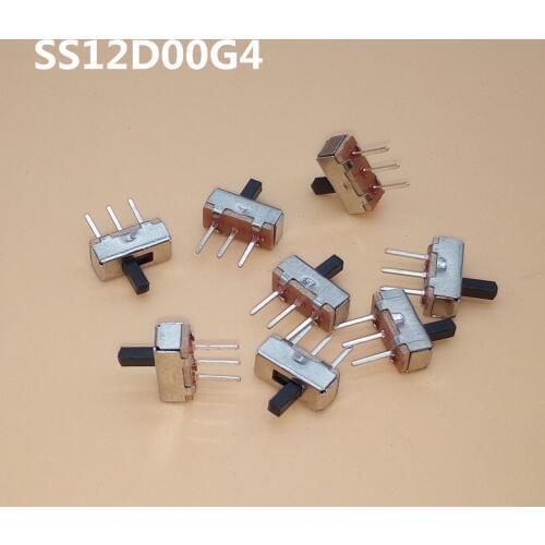 50Pcs Interruptor on-off mini Slide Switch SS12D00 SS12D00G4 3pin 1P2T High quality toggle switch Handle length:4MM