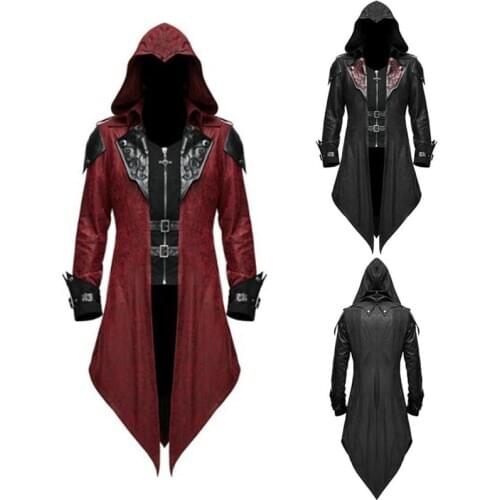 5XL Plus Size Mens Medieval Retro Jacket Gothic Frock Coat Tuxedo Halloween Formal Costume New Mens Steampunk Coats