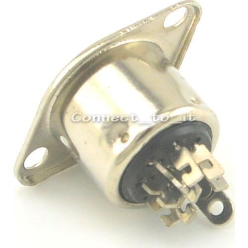 8 Pin DIN plug to female Jack 2 hole panel mount connector adapter
