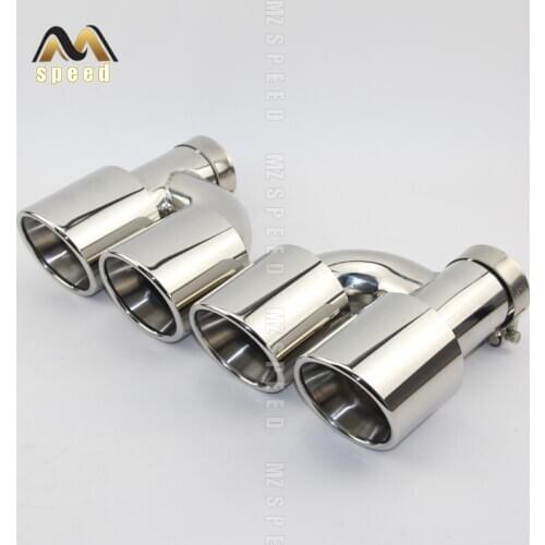 Accessories stainless steel black and bright face without marked H-type double outlet straight edge exhaust pipe tailpipe