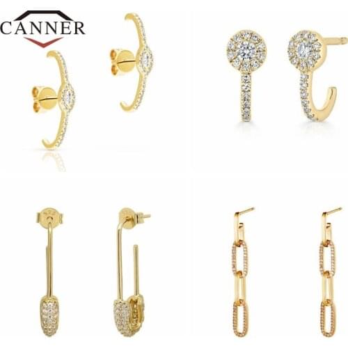 CANNER European and American fashion Classic Stud Earrings for Women Fashion Piercing Cartilage Earring Jewelry Pendients Gifts