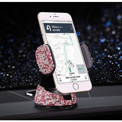 Car-mounted Diamond Suction Cup Mobile Phone Holder Navigation Bracket Air Outlet Multi-function Mobile Phone Clip