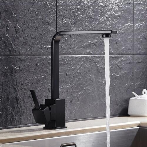 Free Shipping 360 degree rotating copper Black kitchen faucet hot and cold water vegetables basin sink mixer tap