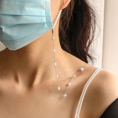 Fashion Glasses Chains Women Eyeglasses Sunglasses Pearl Mask Chain Love Heart Mask Chain Pearl Chain Fashion Necklace Summer