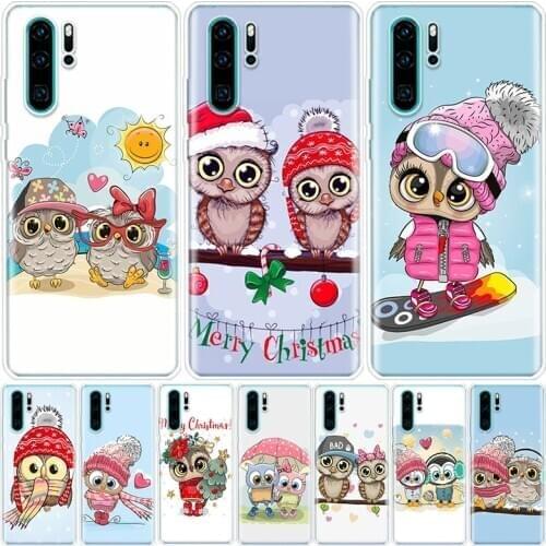 Cute Owl Hearts Lover Christmas hot Phone Case For Huawei Honor 9 8A 8S 8X 7X 7A 20 10 Lite Pro 9X Y9 Y8 Y7 Y6 Y5 V20 V30 10i20i