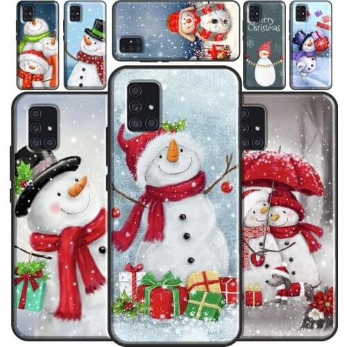 Merry Christmas Snowman Case For Samsung A52 A72 A12 A32 A42 A10S A20S A30 A40 A50 A70 A21S A20e A11 A41 A51 A71