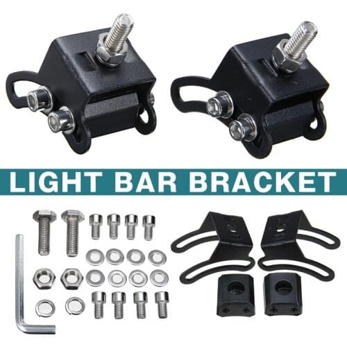 1 set Black Metal Car Auto Roof Work Fog Light Bar Lamp Adjustable Slide Mount Bracket Clamp Holder Parts Accessories