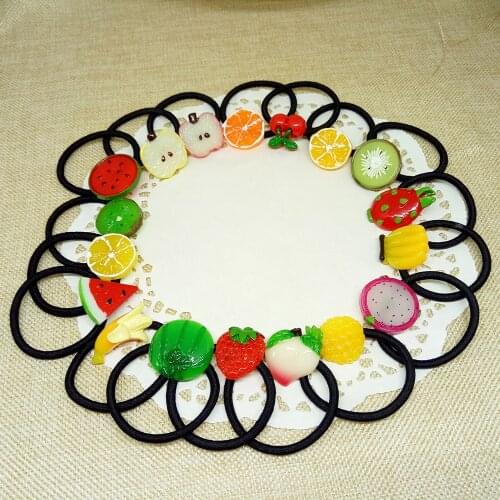 10Pc Fruit Slice Multi-Patterns Hair Accessories Girl Women Elastic Rubber Bands Hair Clips Headwear Tie Gum Holder Rope Hairpin