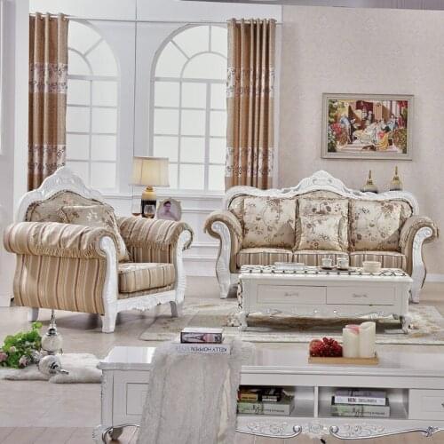European Fabric Sofa Combination Three-person Disassembly Washing High-grade Solid Wood Two-person 1+2+3 Complete Living Room