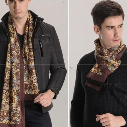 Perfect Gift __Mens 100% Silk Long Scarf Cravat Scarives Doulble Layer