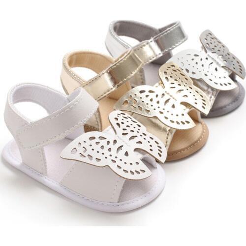 Summer Butterfly Baby Girl Sandals Newborn Baby Shoes Fashion PU Butterfly Baby Girl Shoes Princess Sandals