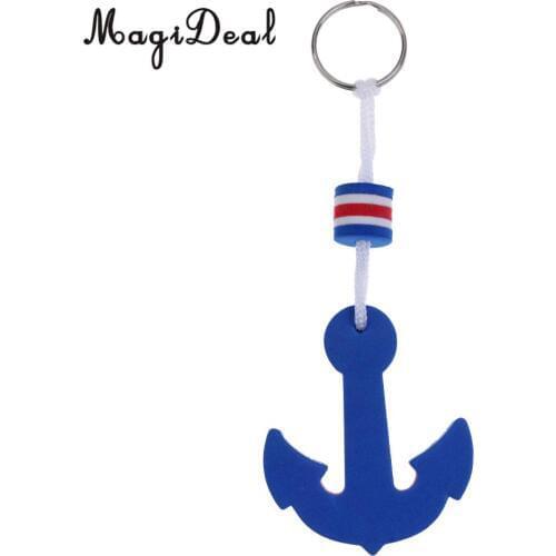 MagiDeal High Quality 1Pc Yachting Boating Floating Key Chain Key Ring Keyring Rowing Boat Acce - Anchor Shape Blue 60 x 53mm