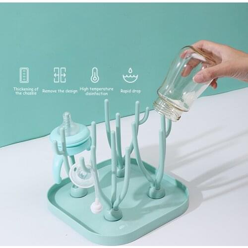 Multifunctional Bottle Dry Rack Baby Bottle Drain Drying Racks Blue Pink Baby Bottle Cleaning Dryer Drainer Storage Drying Rack