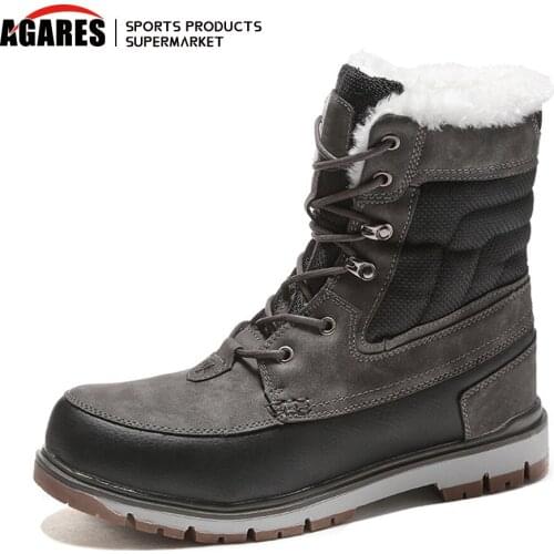 Winter Warm Plush Fur Snow Boots Men Ankle Boot Quality Casual Motorcycle Boot Waterproof Mens Boots Big Size 39-46