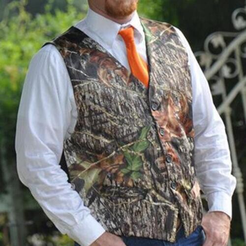 Men Tuxedo Camo Vests for Prom Wedding Groomwear Man Camouflage Vest Plus Size Custom Made size and color Men Wedding Suits