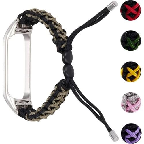 Nylon Braided Watch Strap+Case for Mi Band 6 5 3 4 Bracelet for Miband 4 Miband5 Wristband for Xiaomi Mi Band 3 Adjustable Loop