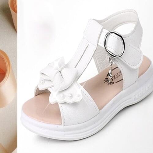 2021 New Girls Sandals Princess Shoes Summer Big Children Flat Beach Shoes Little Girls Performance Shoes
