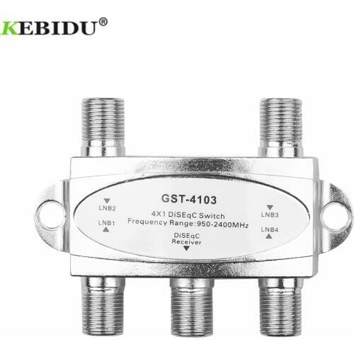 Mini DiSEqC Switch 4x1 4 to 1 Out DiSeqc Switch Satellite Signal Antenna flat LNB Switch Model DS41 for TV Satellite Receiver