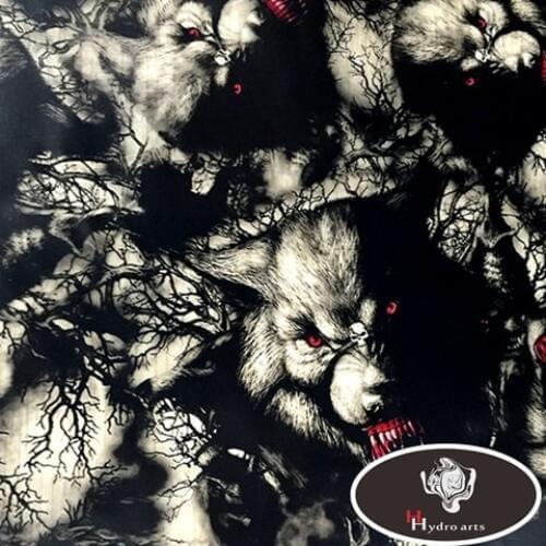 Fierce wolf Pattern Hydrographic Films Water Transfer Printing Films Aqua print Films for Motor Decoration HFY-955 50CM