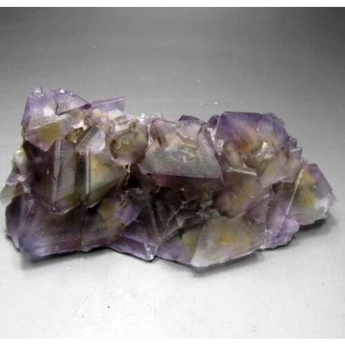 950g Purple-Yellow Fluorite Cluster w/ Phantom - crystals and stones healing Mineral specimen Home Decor feng shui decoration