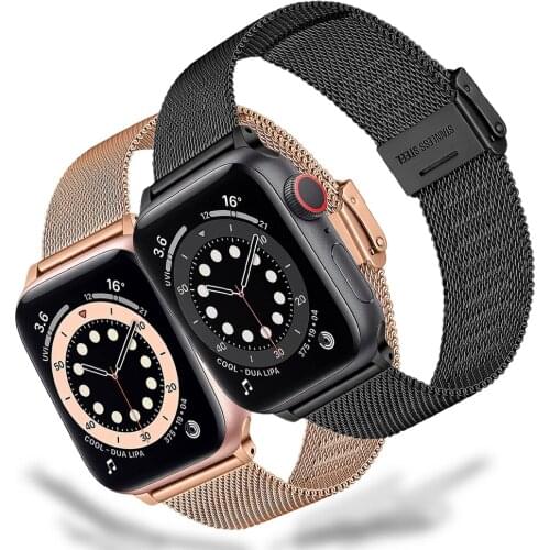 Mesh correa for apple watch SE 44mm 40mm iwatch series 6 5 4 3 42mm 38mm band Milanese loop Stainless Steel strap for applewatch