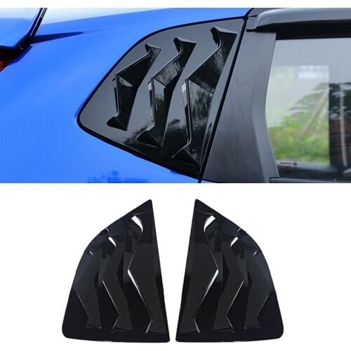 Car Styling 2PCS ABS Black Rear Window Louvers Shutters Blinds Cover Trim for Honda FIT JAZZ 2014-2019 Accessories
