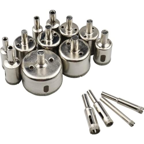 Drill Glass/Marble/Ceramic Hole Opener Drill Bits 15pcs Hole Opener Glass Deep Processing Hole Saw 6-50mm Hole Opener Drill Bits