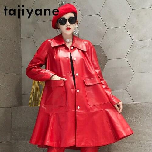 Tajiyane 2021 Genuine Leather Jacket Women Real Sheepskin Coats Woman Long Coat High Quality Slim Oversize Mujer Chaqueta TN1774
