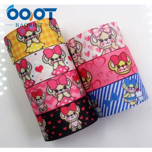 OOOT BAORJCT I-19103-309 25mm 10yards Cartoon Ribbons Thermal transfer Printed grosgrain,DIY Gift wrapping Handmade materials