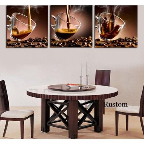 Vintage Posters On The Wall Retro Cafe Canvas Painting for Interior Squre Wall Art Prints for Living Room Frameless Home Decor