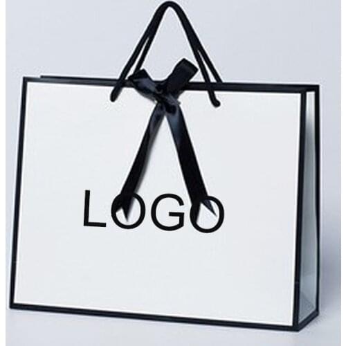 10 Pcs Custom Logo Gift Paper Packing Bag Craft Packaging Personalization business Shopping Clothes package Kraft Bags