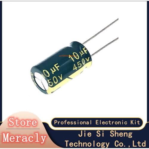 12pcs/lot 450v 10uf 450v10UF aluminum electrolytic capacitor size 10*17 20