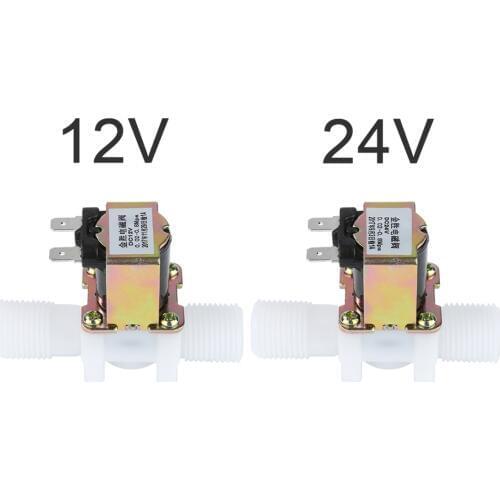 12V/24V Universal 1/2" N/C Plastic Electric Solenoid Valve Magnetic Water Air Normally Closed Nominal Pressure Controller Switch