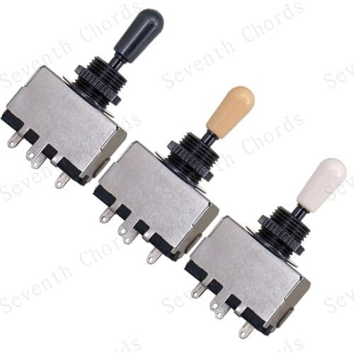 2 Pcs Black Metal Closed 3-way Pickup Selector Tone Switch Toggle with Copper Knob for LP Electric Guitar Parts