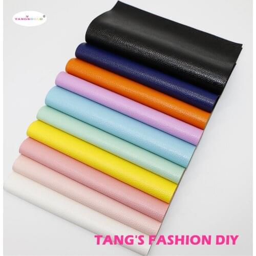 30PCS--20X22CM DIY Hair Bow Material Light Color Embossed PU Synthetic Faux Leather