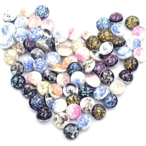 5PCS 18mm Mixed Round Glass Dome Click Snap Press Buttons DIY Crafts Scrapbook Handmade Gift Decor Jewelry Accessories Supplies