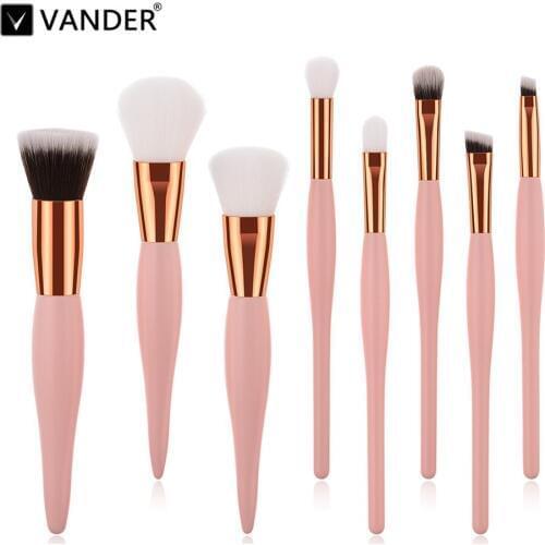 8Pcs/Set Makeup Brushes Fan Brush Eyeshadow Brow Foundation Powder Cosmetic Blending Make Up Brush Beauty Tools Pincel Maquiagem