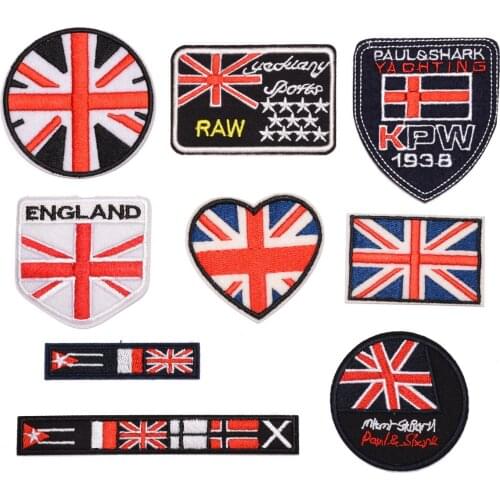 9 PCS National flag Series For Clothes Iron Embroidered Patches For Hat Jeans Sticker Sew-on Ironing Patch Applique DIY Badge