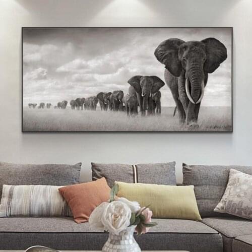 African Elephants Canvas Paintings On the Wall Art Posters And Prints African Animals Canvas Pictures For Home Living Room Decor