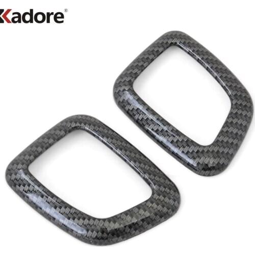 Car Interior Accessories For Jeep Compass 2017 2018 2019 2020 2021 Carbon Fiber Rear Door Stereo Audio Speaker Cover Trim 2PCS