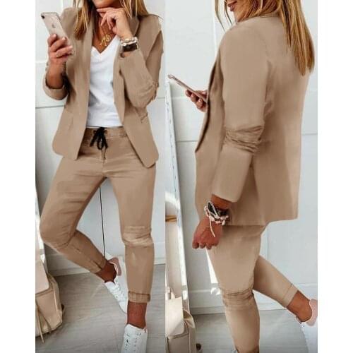 AUSO Women's Trouser Suits With A Jacket