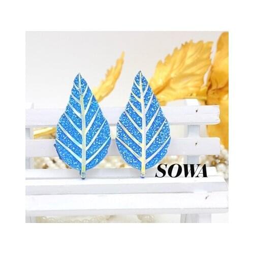 Free Shipping 3PCS Red/Purple/Yellow AB Color Size 52*27 mm Leaves Resin Flat back for DIY phone/wedding Decoration