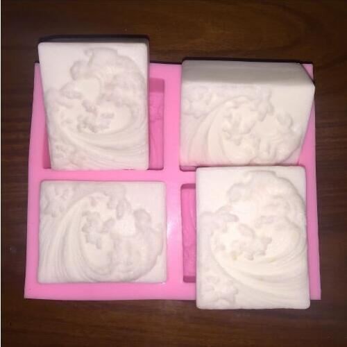 DIY chocolate crown mold 3 d pearl handmade soaps silicone pearl crown candles cake decoration mold4Hole Winter Waves Handmade S