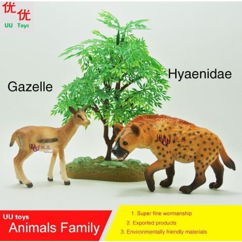 Hot toys: Hyaenidae and Gazelle (Antelope) Simulation model Animals kids toys children educational props