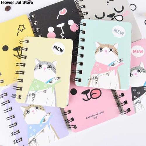 Kawaii Cat Rabbit Notebook Cartoon Panda Bear Coil Journal Diary Korean Stationery Cute