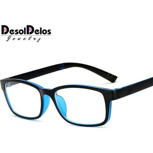 Computer Glasses Men Women Square Anti Blue Light Radiation Coating Film Tinted 0 Degree Clear Lens for Work Home Gaming