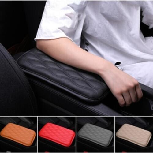 Car Armrest Mat PU Leather Armrest Box Cover Auto Arm Rest Covers Auto Storage Carpet Protector Pad Car-styling Accessories